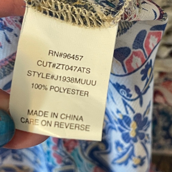 Anthropologie Eyeshadow Paisley Boho Kimono Lace Fringe Open Front Western Large - Picture 7 of 7